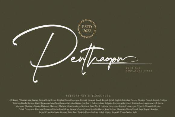 Penthagon: A Delicate Script Font for Editorial Design
